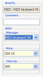 MIDI keyboard message